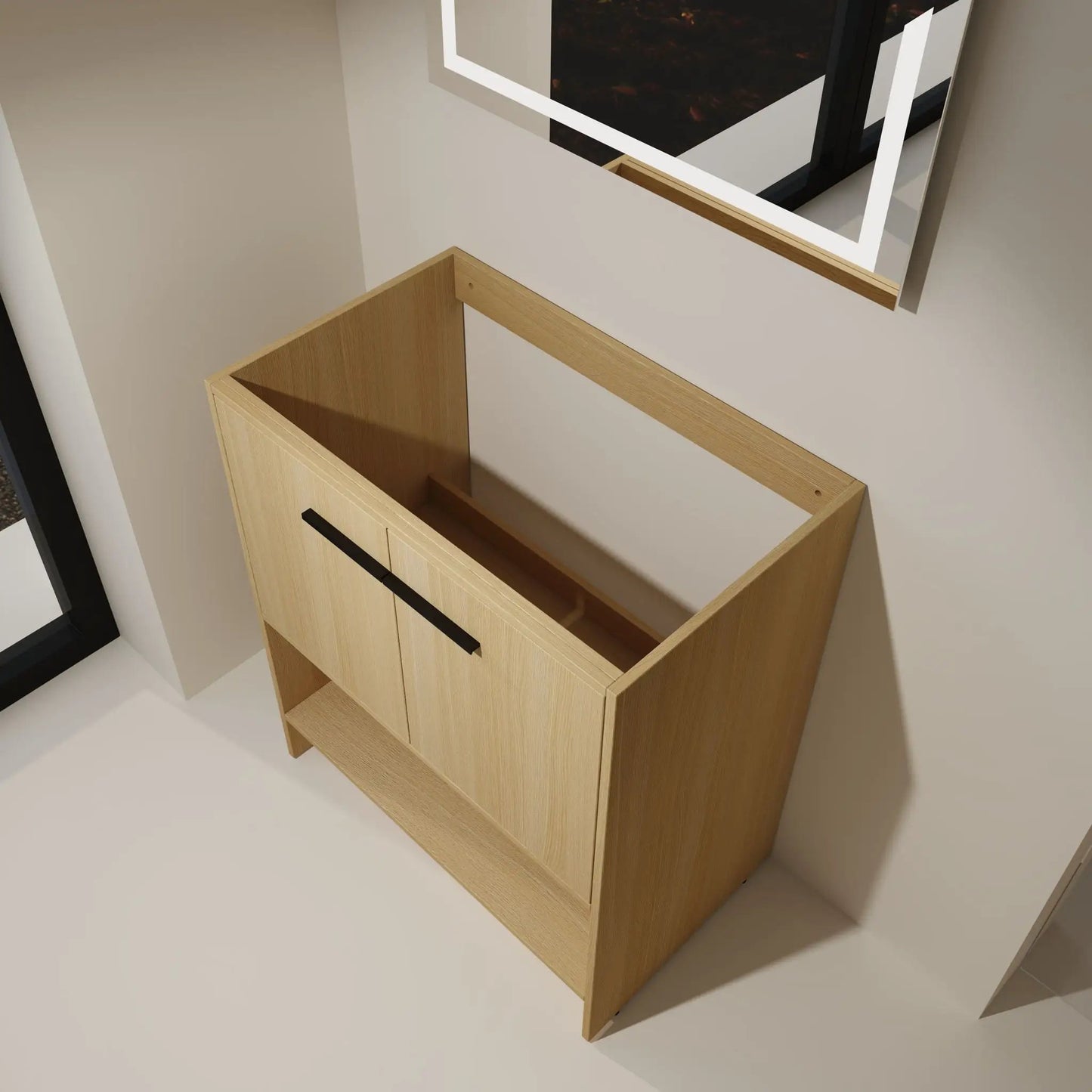 Sleek Freestanding Bathroom Vanity with Two Doors