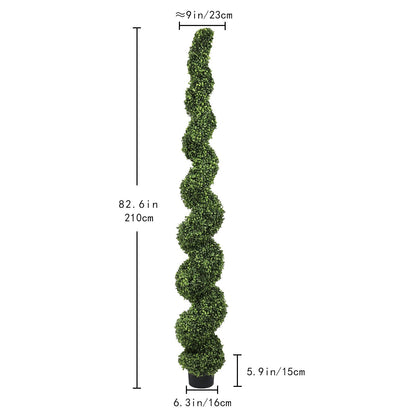 7ft spiral topiary tree green faux boxwood leaves outdoor decor HouseOfZazla on Tampa Home & Garden Store