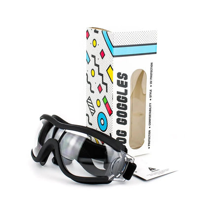 Dog goggles pet sunglasses windproof glasses, black frame clear lenses FLIPSTYLEZLLC on Tampa Home & Garden Store
