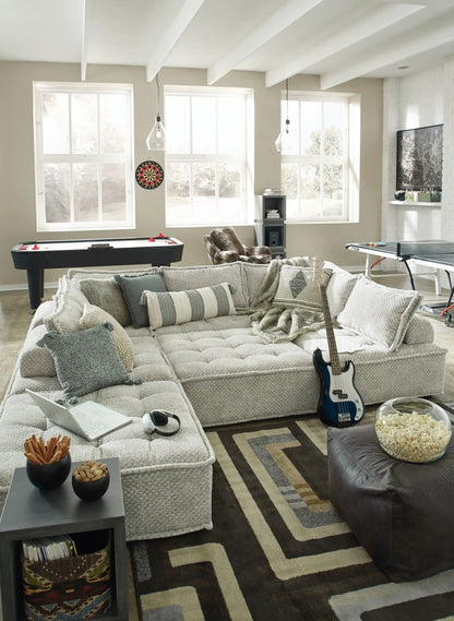 Bales sectional sofa beige fabric, L-shaped with plush cushions by Unique Piece Furniture on Tampa Home & Garden Store