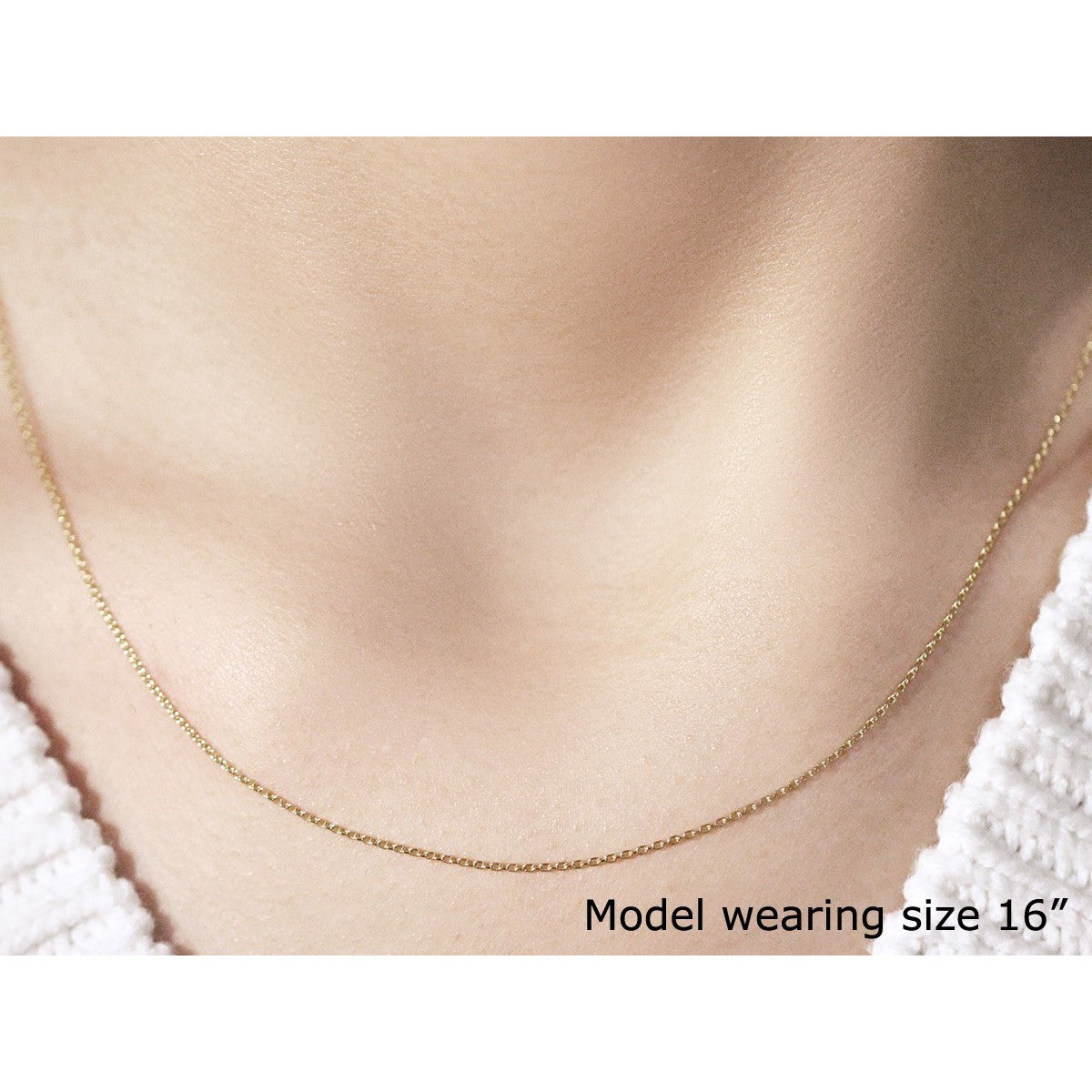 14k yellow gold oval cable chain necklace 0.97 mm, dainty everyday wear on Tampa Home & Garden Store