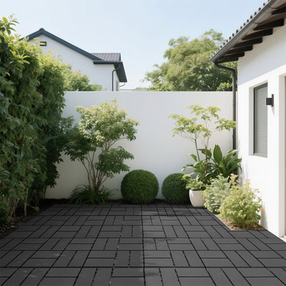 Set of 44 Plastic Interlocking Decking Tiles