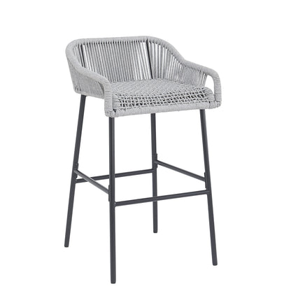 La Push outdoor patio light gray rope bar stool, set of 2, HouseOfZazla on Tampa Home & Garden Store