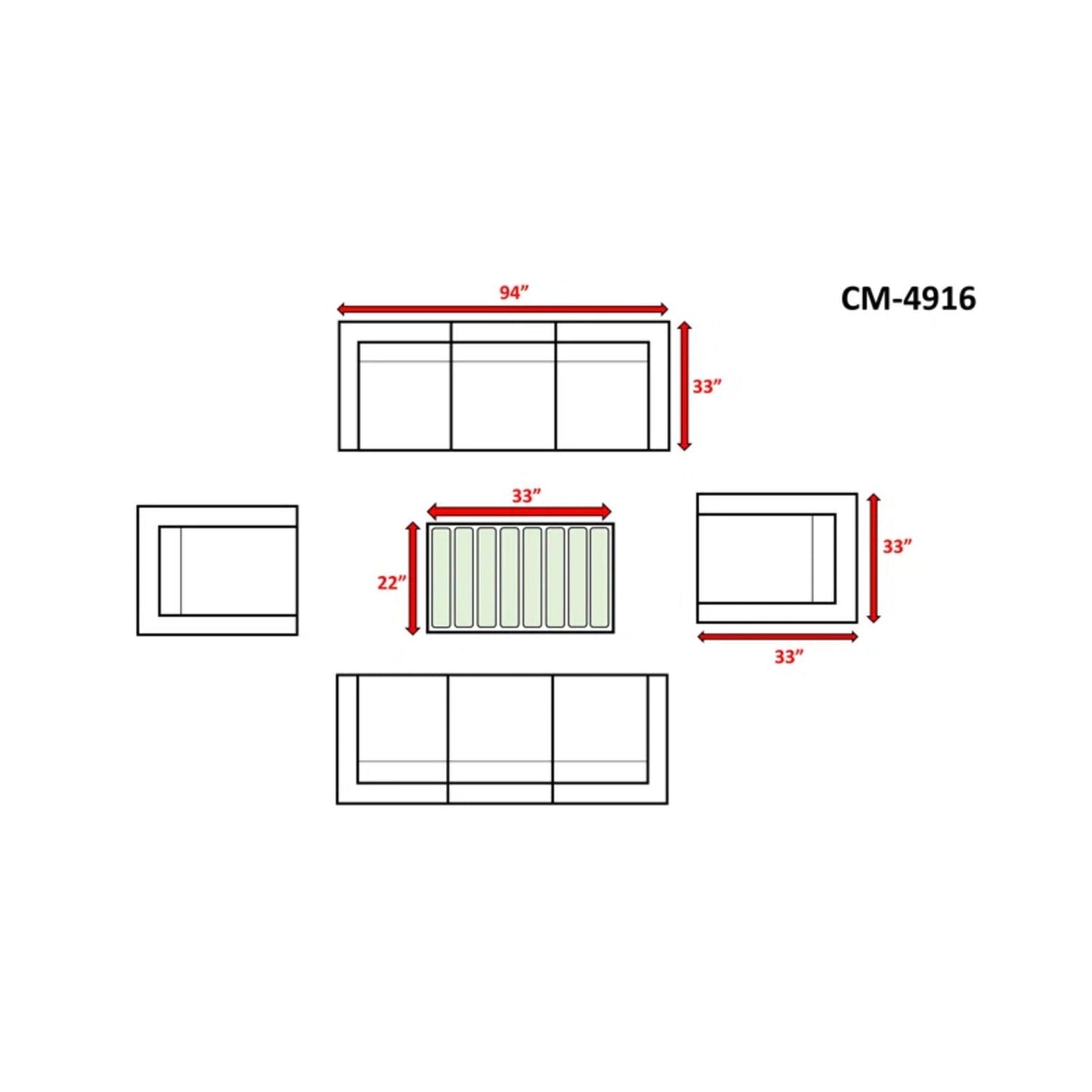 Durable Aluminum Wicker Sofa and Cushions