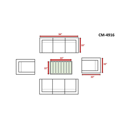 Outdoor Sofa Seating Group with Cushions