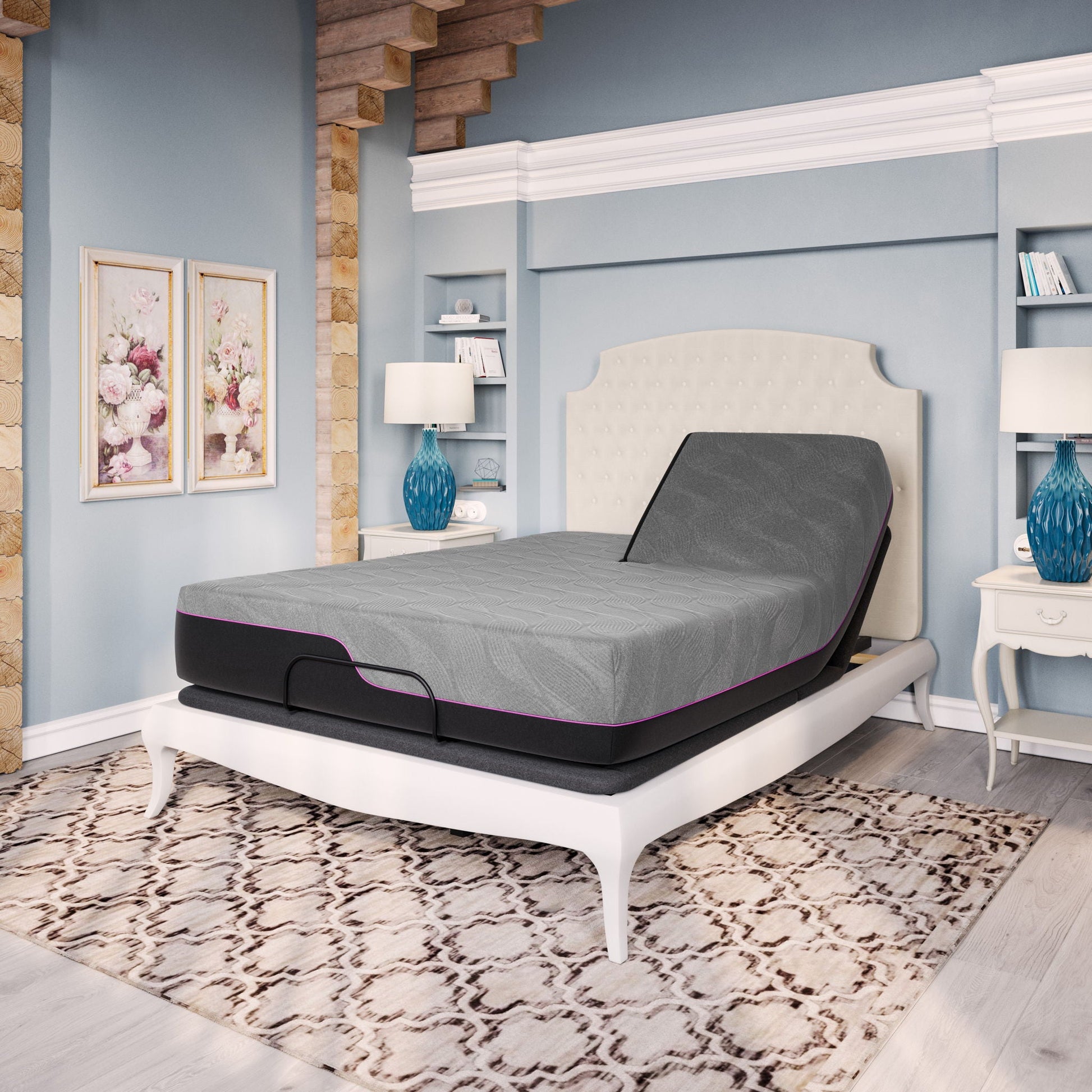 11in Renew Flex Cooling GelCare memory foam mattress by HouseOfZazla on blue bedroom on Tampa Home & Garden Store