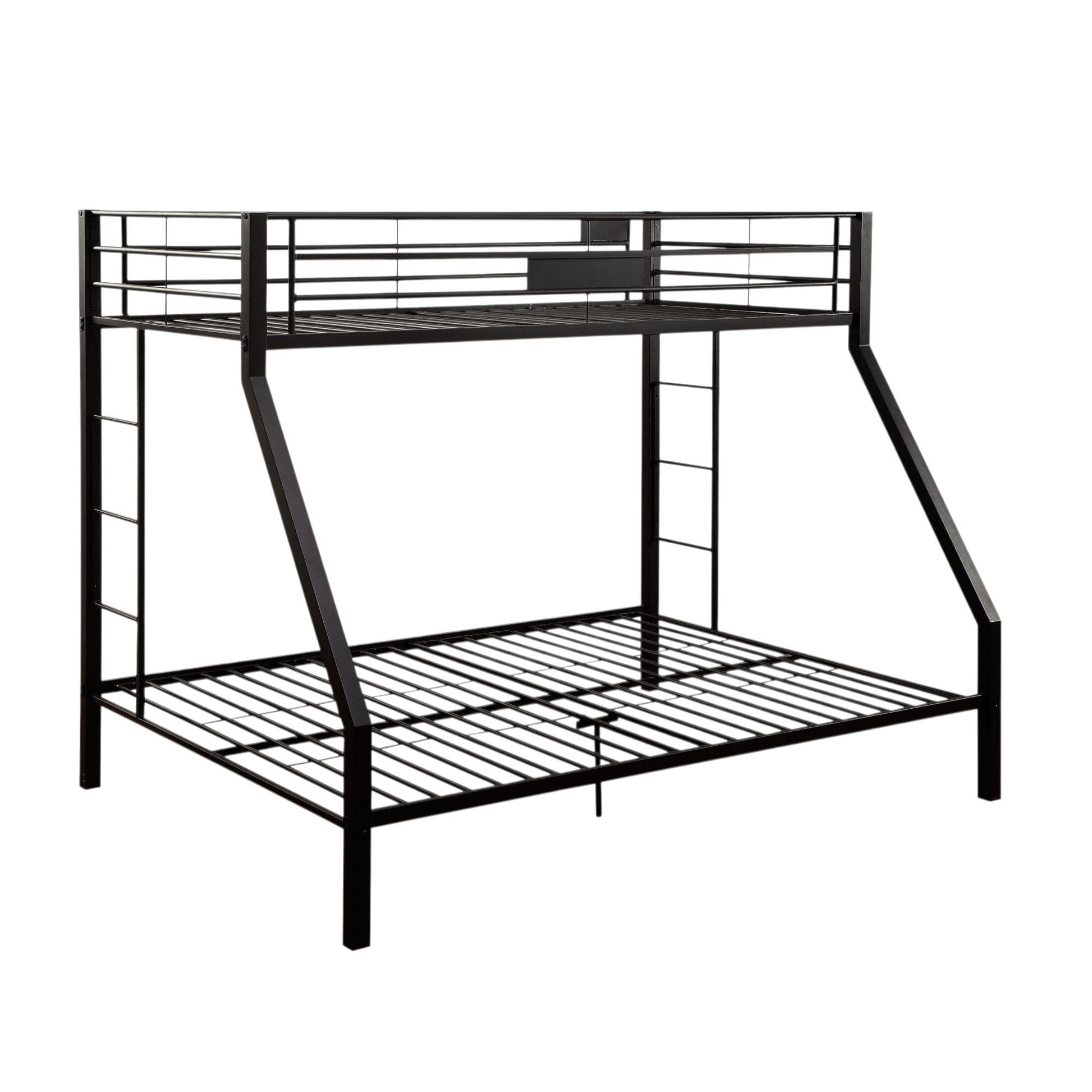 Limbra Spacious Design Double Bunk Bed black metal frame with ladder by HouseOfZazla on Tampa Home & Garden Store