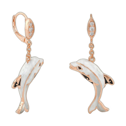 Freedom of the Seas earrings by Lauren G Adams in rose gold with diamond accents and white pearl drops on Tampa Home & Garden Store