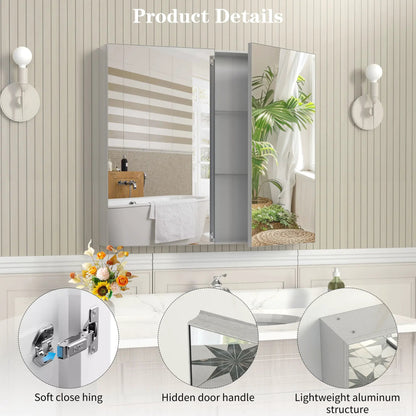 Medicine Cabinet Wall Mounted Mirror with Storage
