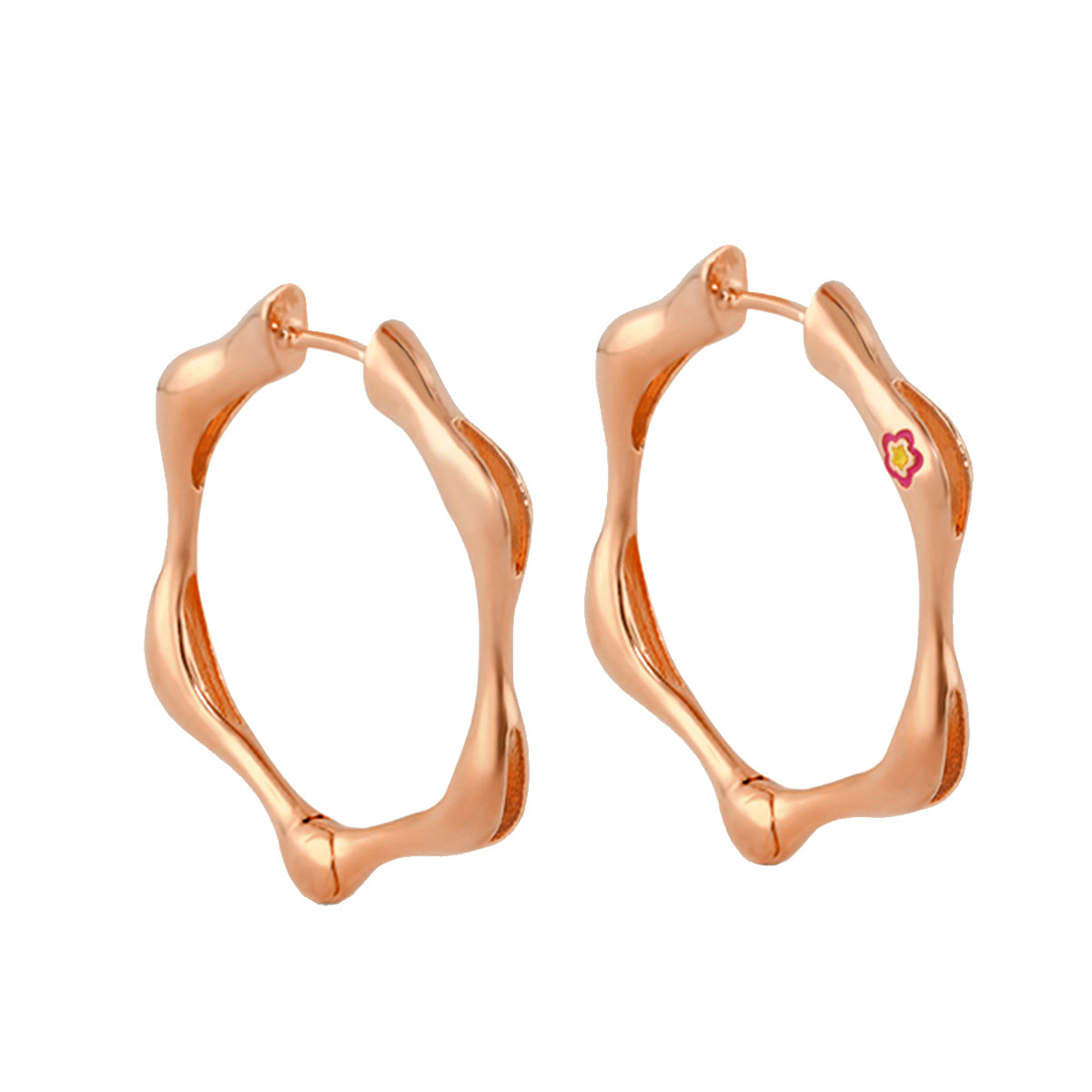 Socialite Earring pair, rose gold tone organic curved hoops by Lauren G Adams on Tampa Home & Garden Store