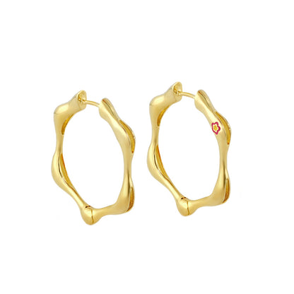 Socialite Earrings, gold-tone irregular hoop pair by Lauren G Adams from Collections on Tampa Home & Garden Store