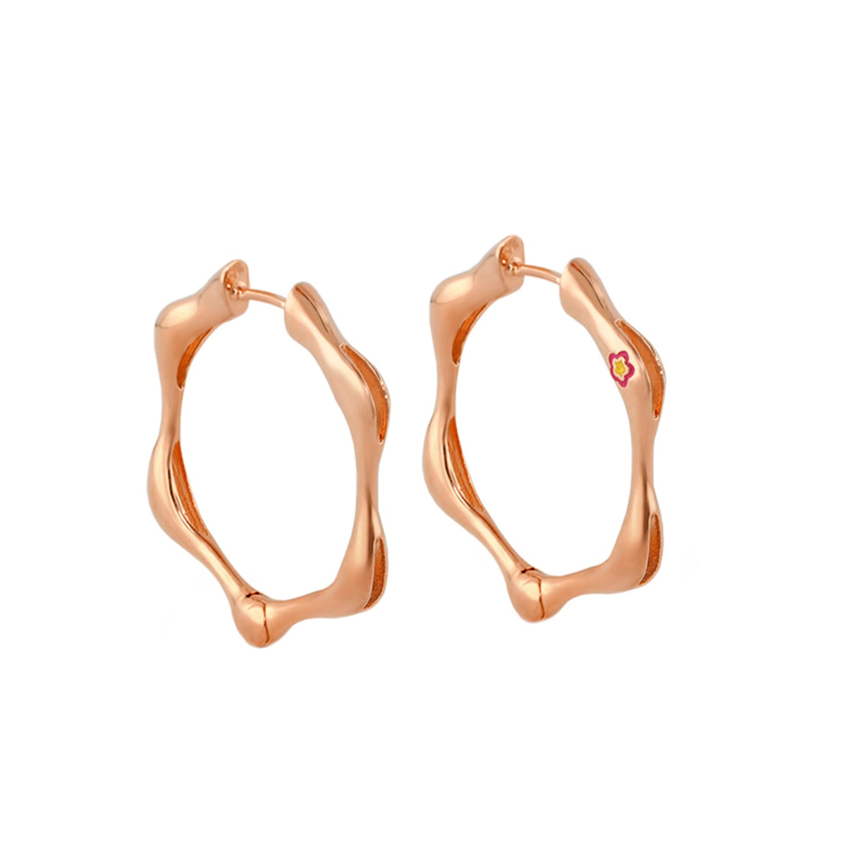 Socialite Earring rose gold organic hoop pair with sculpted curves Lauren G Adams on Tampa Home & Garden Store