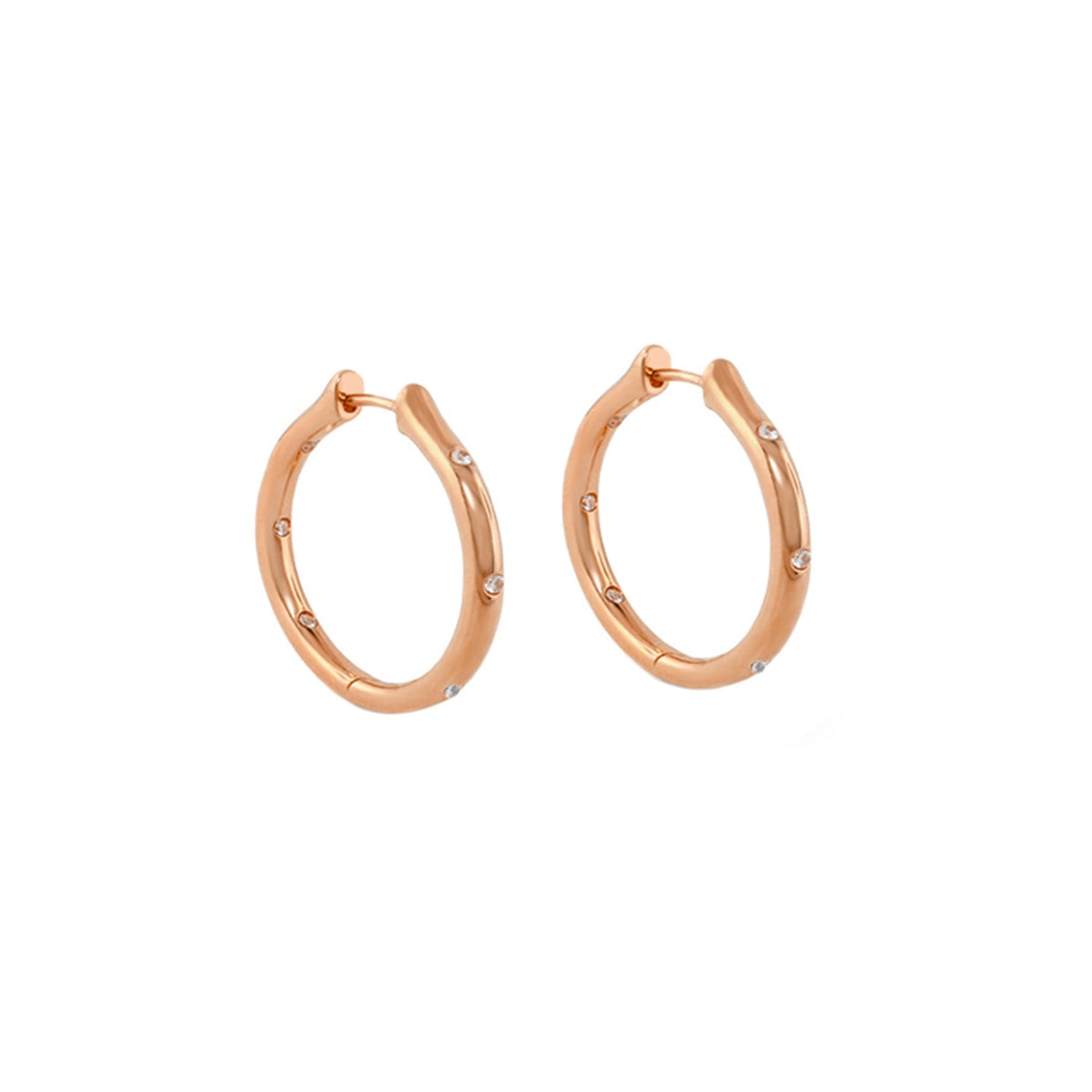Socialite Earring rose gold hoop earrings with crystal accents by Lauren G Adams on Tampa Home & Garden Store