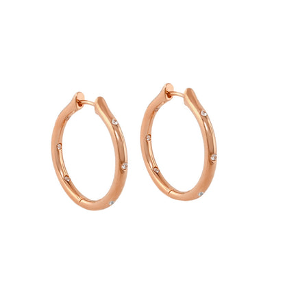 Socialite Earrings rose gold hoop pair with crystal accents by Lauren G Adams on Tampa Home & Garden Store