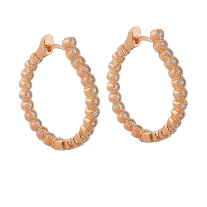 Socialite Earring pair in rose gold hoops with pavé crystals on Tampa Home & Garden Store