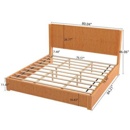 Modern Platform Bed Frame with Tall Headboard