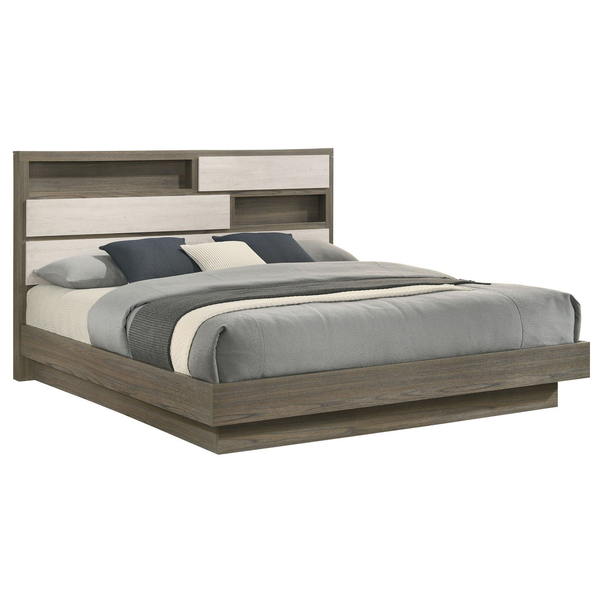 Eastern King Headboard and Bookcase Storage Bed