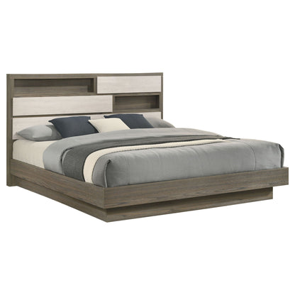 Eastern King Headboard and Bookcase Storage Bed