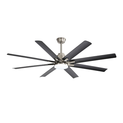Ceiling fan with 8 dark blades and dimmable LED light remote control on Tampa Home & Garden Store