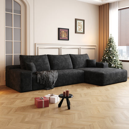 107in Cloud Sectional Sofa with L-shaped Chaise in charcoal gray by HouseOfZazla on Tampa Home & Garden Store
