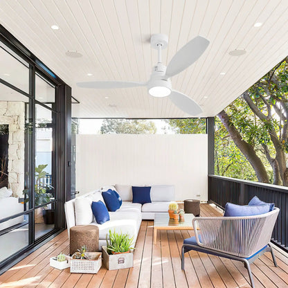 Ceiling fan with reversible DC motor, LED light, solid blades, remote - Unique Piece Furniture on Tampa Home & Garden Store