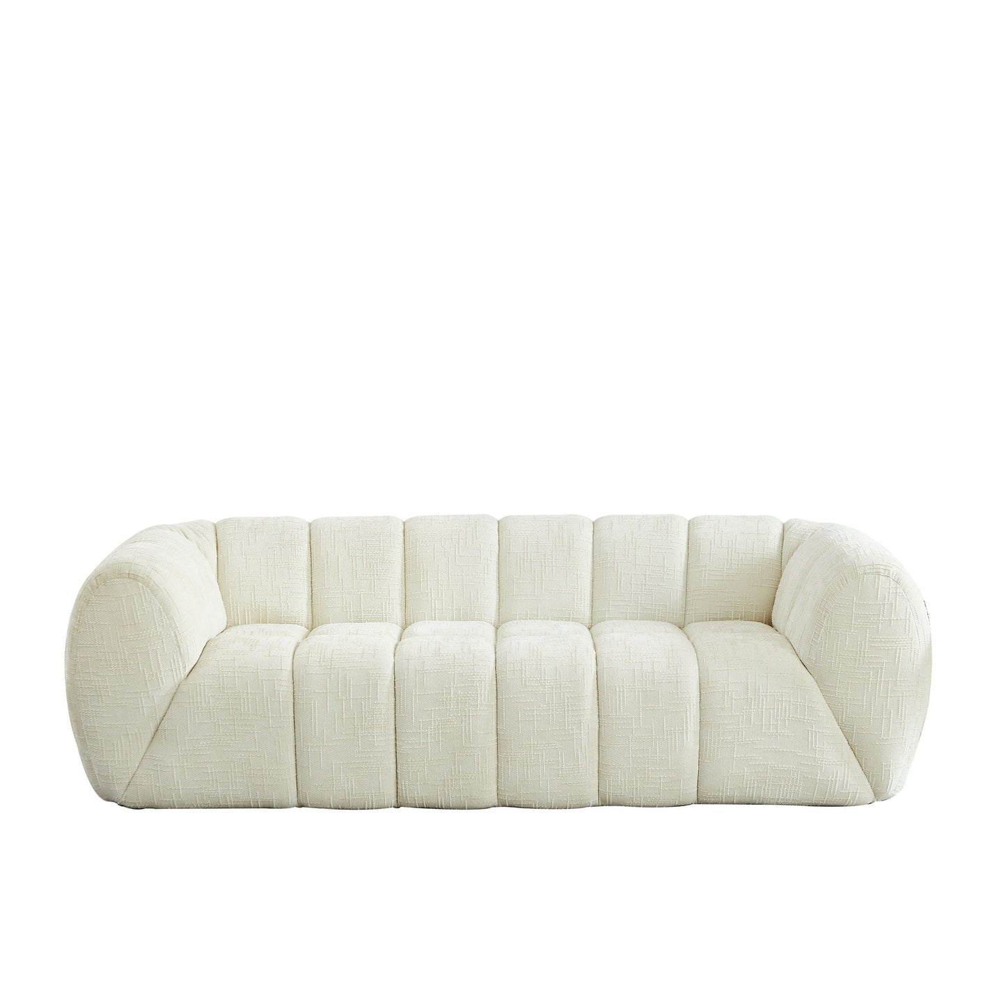 Modern Piano Key Backrest Sofa With Upholstery