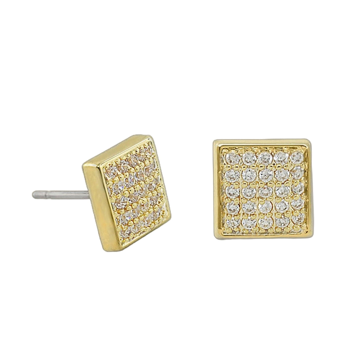 Open Arms Pave earrings by Lauren G Adams; gold rectangular pavé diamonds, 2 pc on Tampa Home & Garden Store