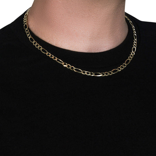 10K yellow gold solid Figaro chain necklace, 5.30 mm on Tampa Home & Garden Store