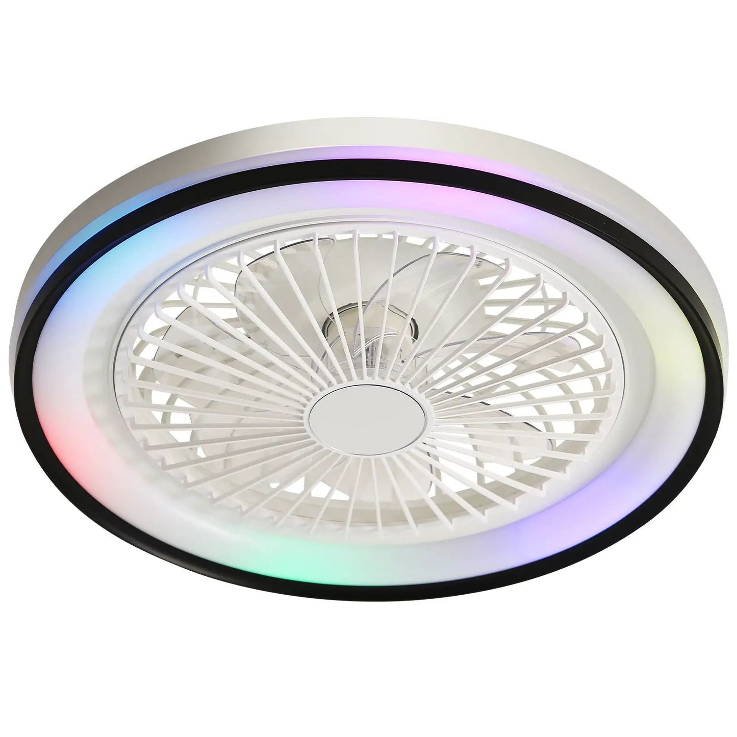 RGB Dimmable LED Enclosed Ceiling Fan with Remote