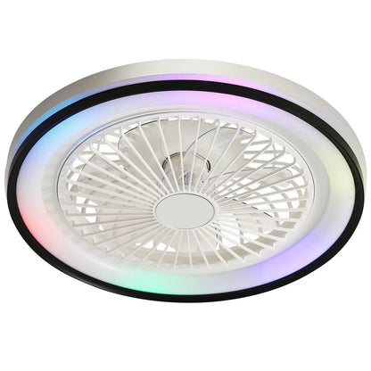 RGB Dimmable LED Enclosed Ceiling Fan with Remote