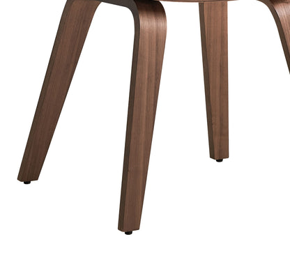 Boucle Walnut Side Chair Set (2) with white upholstery and curved walnut legs on Tampa Home & Garden Store