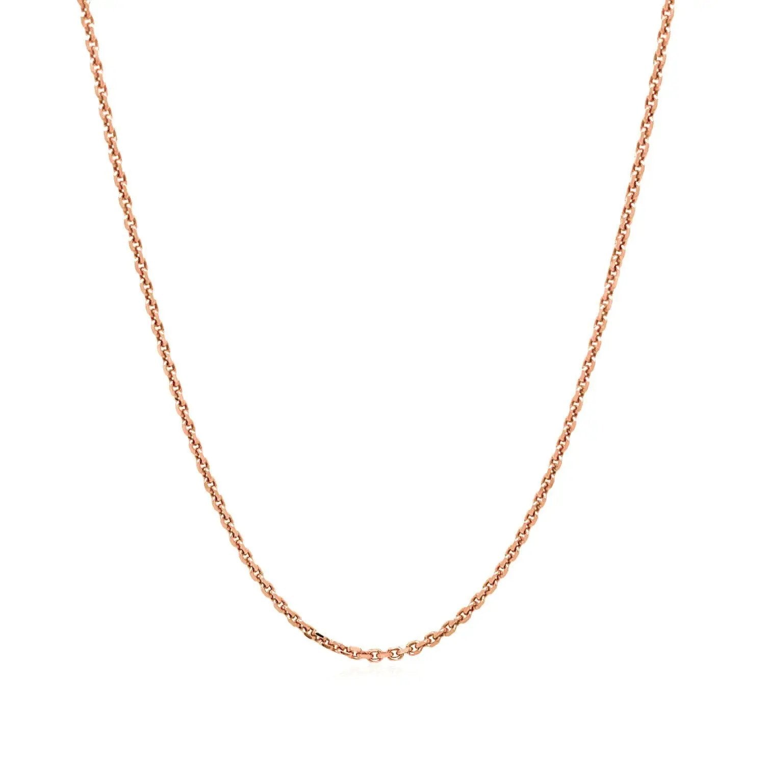 14k rose gold diamond-cut cable link chain necklace 1.3mm by Bids.com on Tampa Home & Garden Store