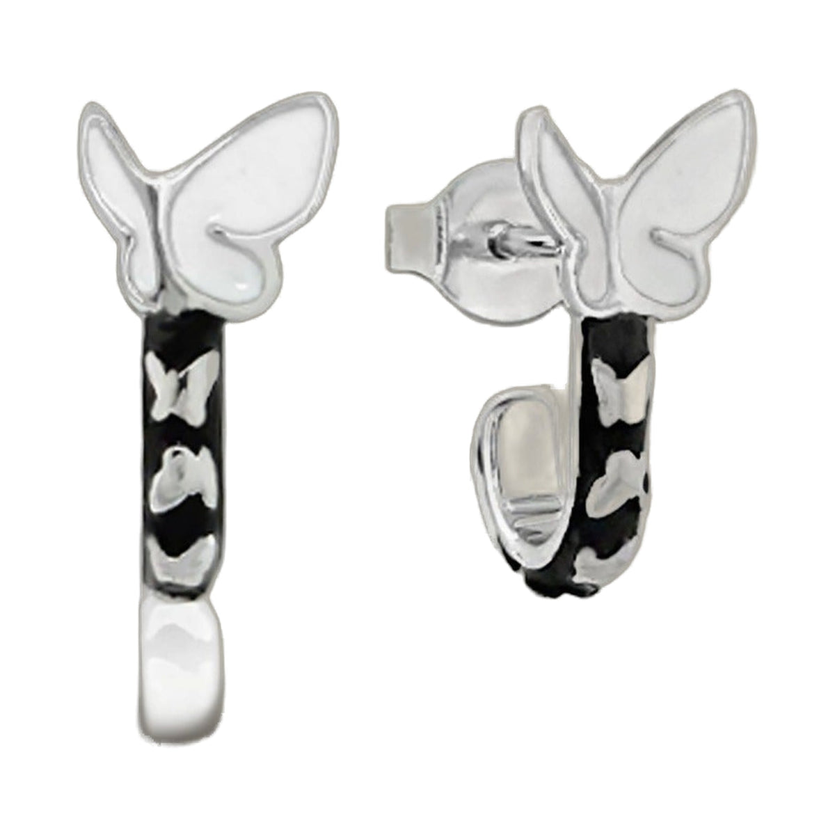 Sydney Leigh Butterfly Earrings pair by Lauren G Adams; butterfly charms on black posts on Tampa Home & Garden Store