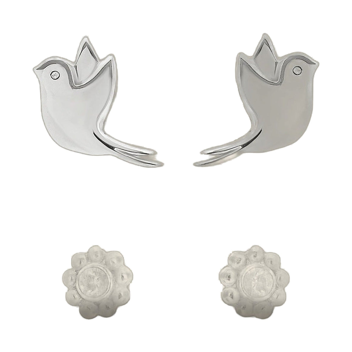 Sydney Leigh Dove Earrings set of 2 by Lauren G Adams in silver-tone metal on Tampa Home & Garden Store