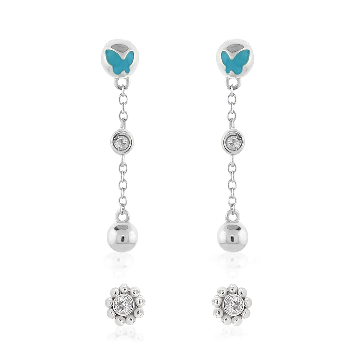 Sydney Leigh Butterfly Earrings pair turquoise studs with crystal drops by Lauren G Adams on Tampa Home & Garden Store
