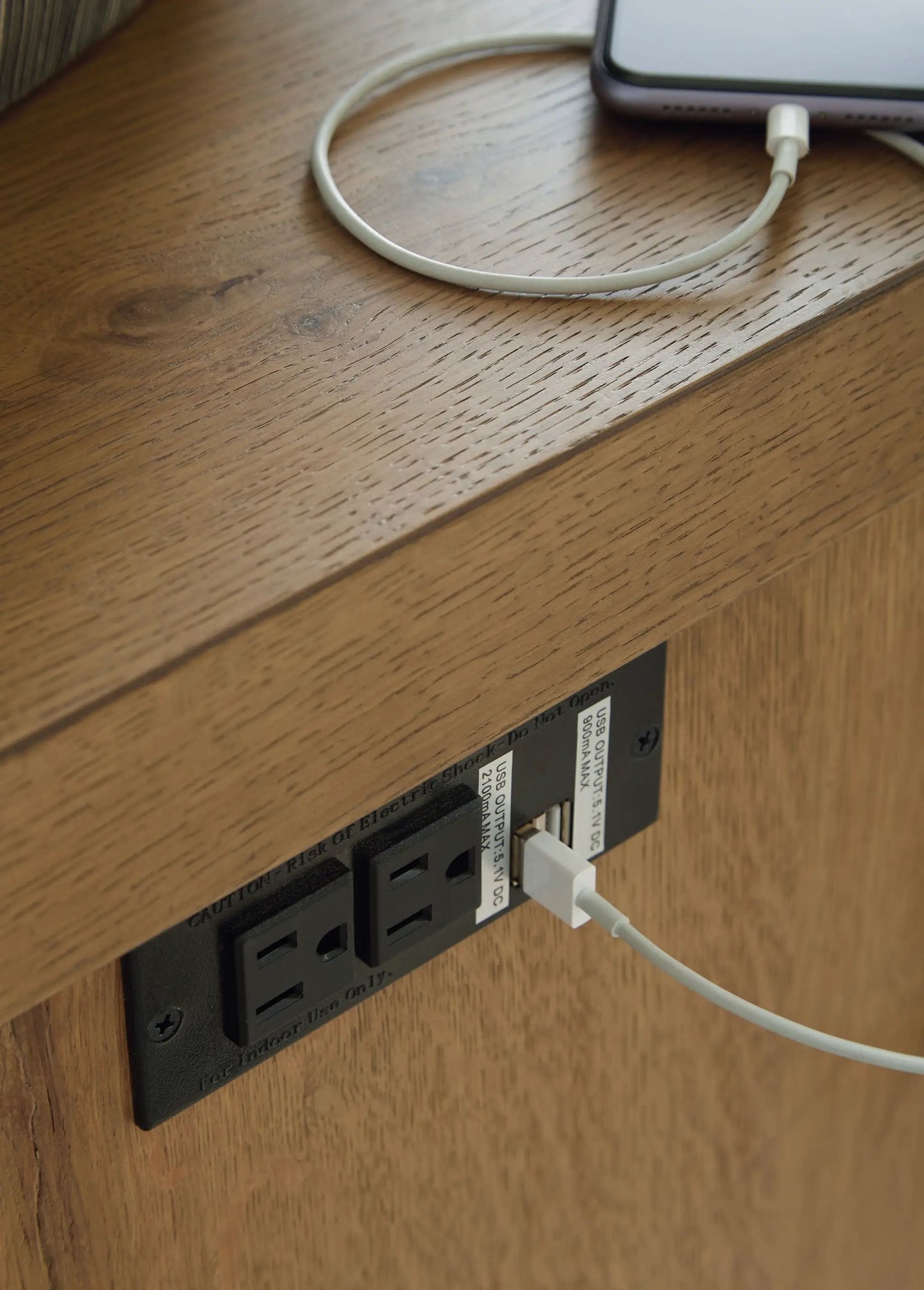 Brinstead Chair Side End Table with USB Charging