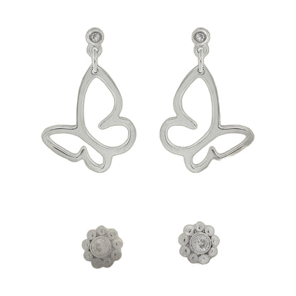 Sydney Leigh Butterfly Earrings, silver-tone openwork butterfly drops, Lauren G Adams, pair on Tampa Home & Garden Store