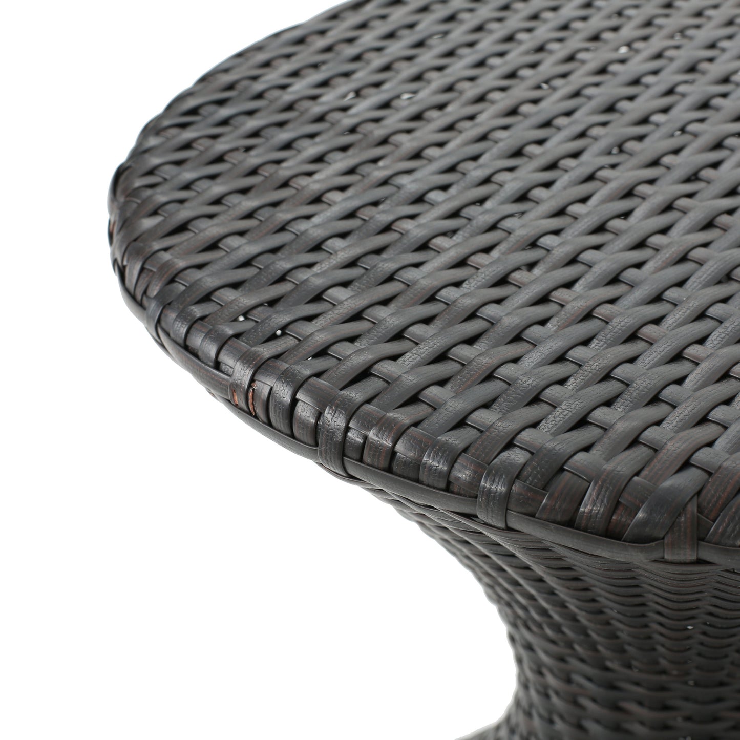 Outdoor 16 Inch Wicker Hourglass Side Table
