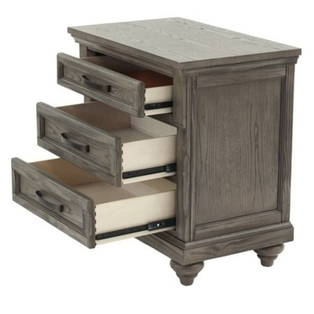 3 Piece Bedroom Set Bed With 2 Nightstands in gray weathered wood by HouseOfZazla on Tampa Home & Garden Store
