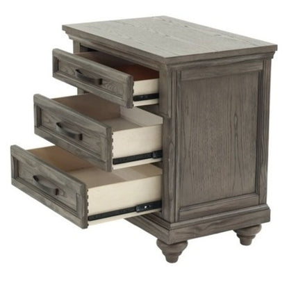 3 Piece Bedroom Set Bed With 2 Nightstands in gray weathered wood by HouseOfZazla on Tampa Home & Garden Store