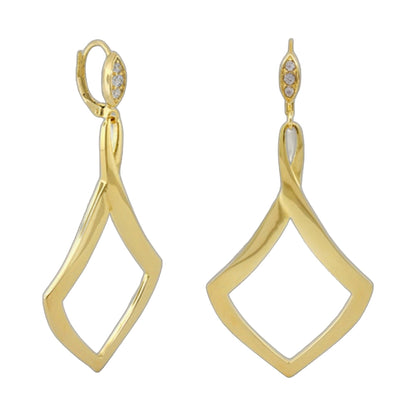 Lux Earrings gold-tone dangle earrings with square-link frames by Lauren G Adams pair on Tampa Home & Garden Store