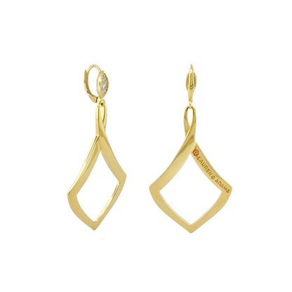 Lux gold-tone dangle earrings with geometric open diamond shapes and crystal accent, Lauren G Adams pair on Tampa Home & Garden Store