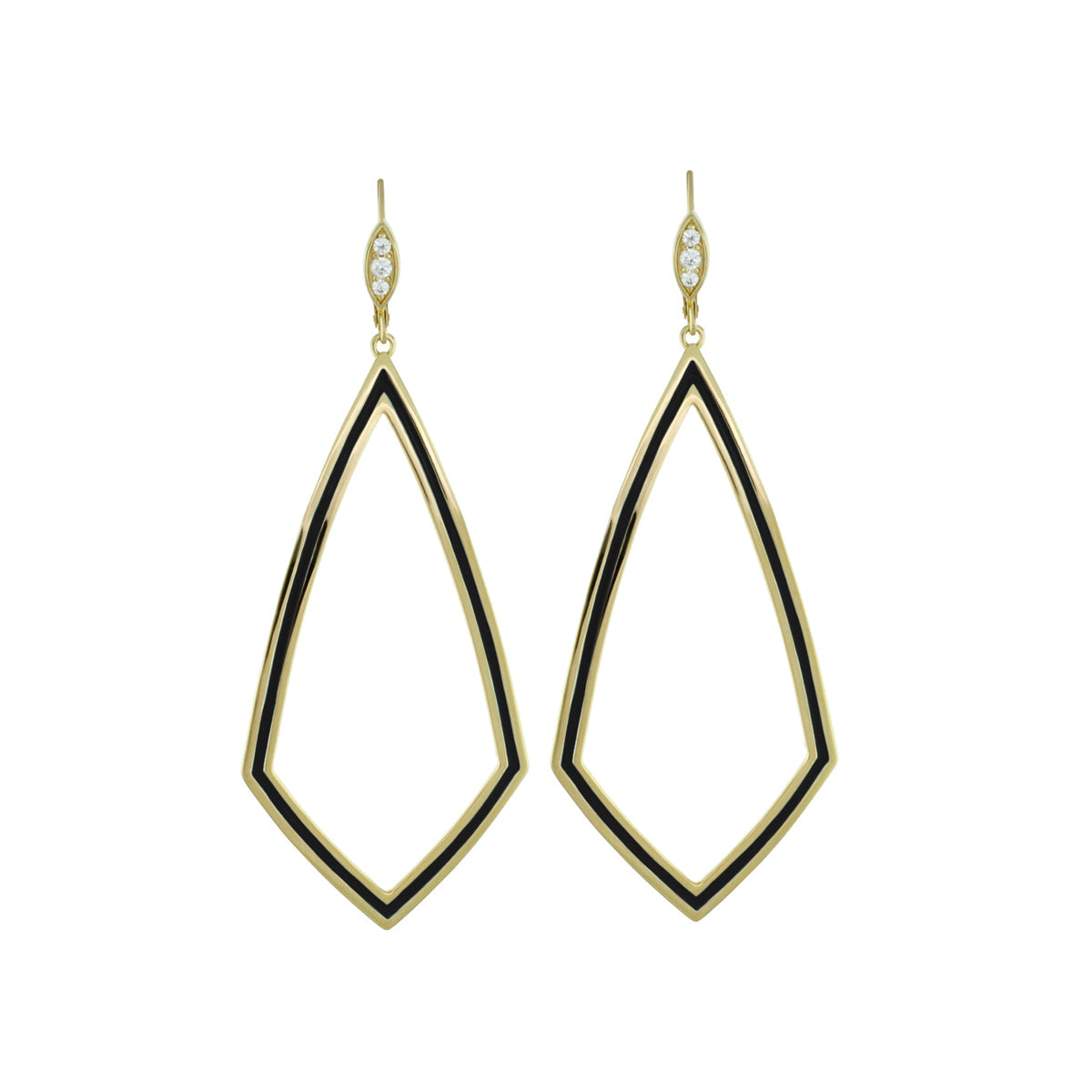Lux Diamond Dangle Earrings Lauren G Adams gold-tone diamond-shaped frames pair on Tampa Home & Garden Store