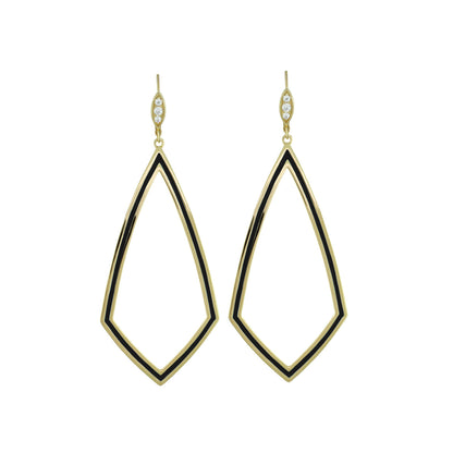 Lux Diamond Dangle Earrings Lauren G Adams gold-tone diamond-shaped frames pair on Tampa Home & Garden Store
