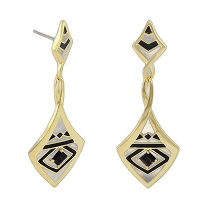 Lux Earrings pair of gold-tone geometric enamel dangle earrings by Lauren G Adams on Tampa Home & Garden Store