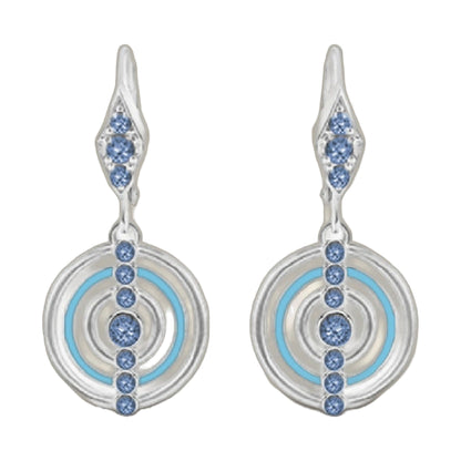 Egyptian Queen earrings by Lauren G Adams; silver teardrop dangle with blue stones, pair on Tampa Home & Garden Store