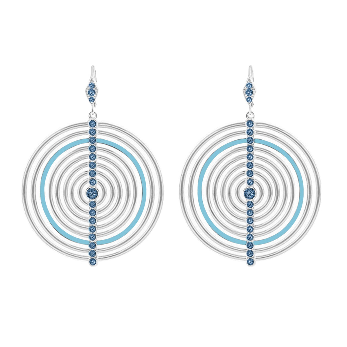 Vintage Egyptian Queen Earrings by Lauren G Adams, silver-tone with blue crystals, pair on Tampa Home & Garden Store