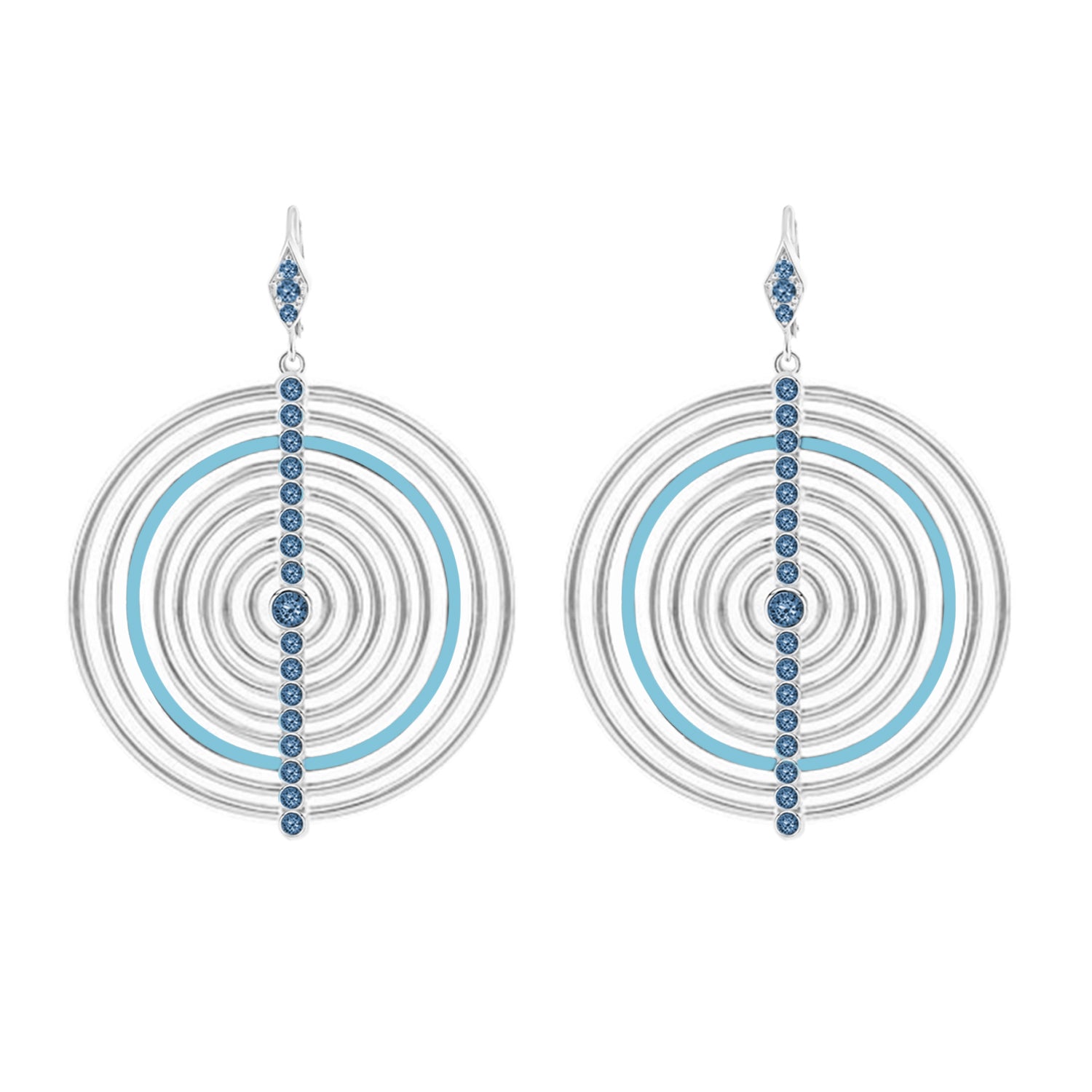 Vintage Egyptian Queen Earrings by Lauren G Adams, silver-tone with blue crystals, pair on Tampa Home & Garden Store