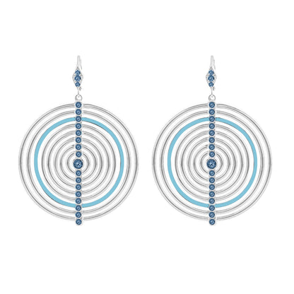 Vintage Egyptian Queen Earrings by Lauren G Adams, silver-tone with blue crystals, pair on Tampa Home & Garden Store