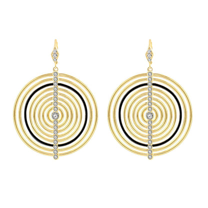 Egyptian Queen Earrings pair, vintage gold spiral hoops with crystal line by Lauren G Adams on Tampa Home & Garden Store